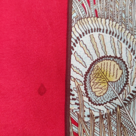 LIBERTY OF LONDON Vintage silk scarf red peacock - Picture 5 of 6